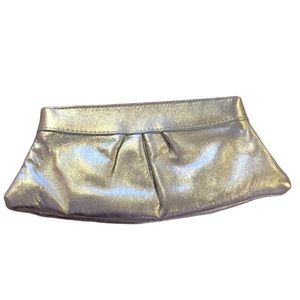 Lauren Merkin Eve Silver Metallic Clutch Purse
